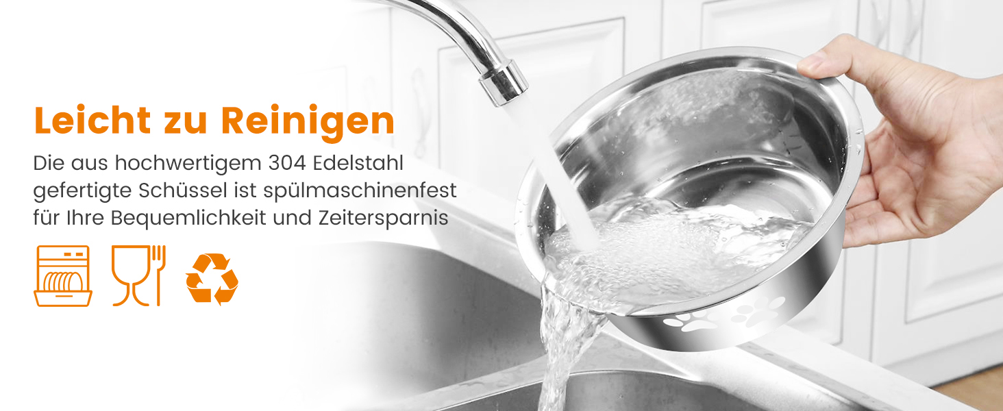 PETTOM Миски для собак з нержавіючої сталі, 2 шт. (3120 мл), миски для корму для собак великих, середніх та маленьких порід, миски для води для собак, антиковзкий силіконовий низ, розмір M - 21 см, сріблясті