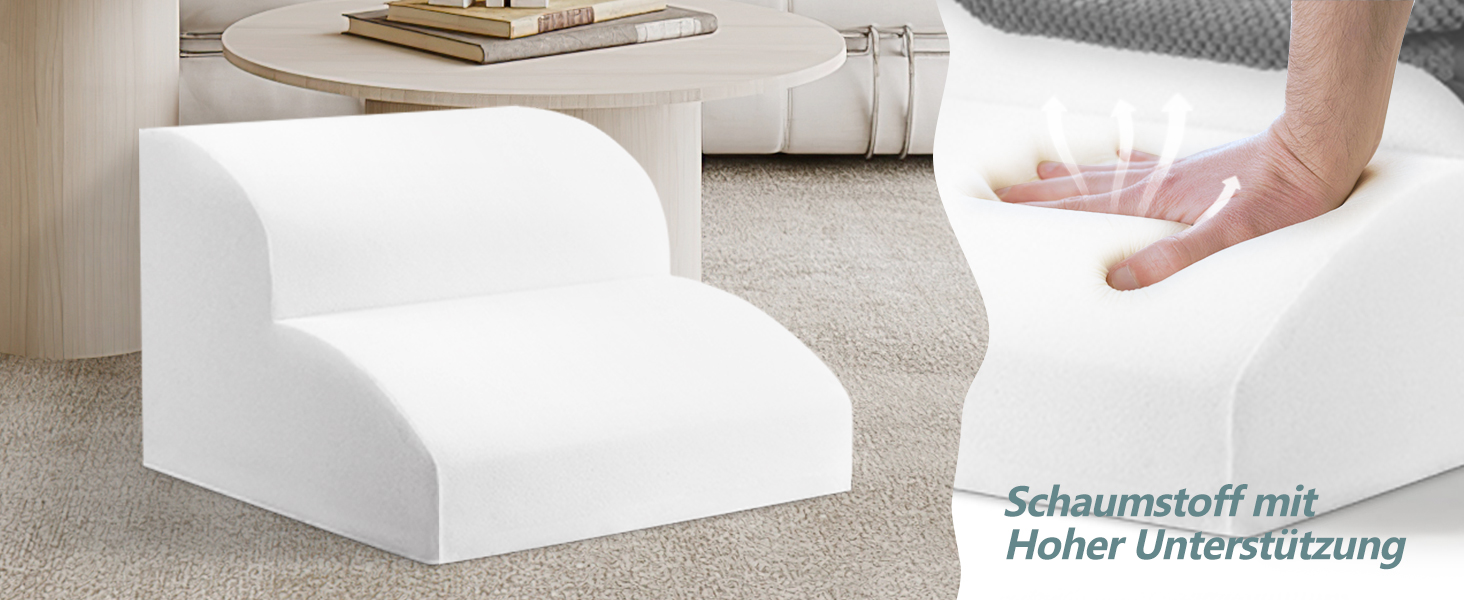 Сходинка для собак Myiosus 2 сходинки, портативна, з щільного матеріалу для маленьких собак, водонепроникна, знімний чохол, протиковзка, для дивану/ліжка, сіра