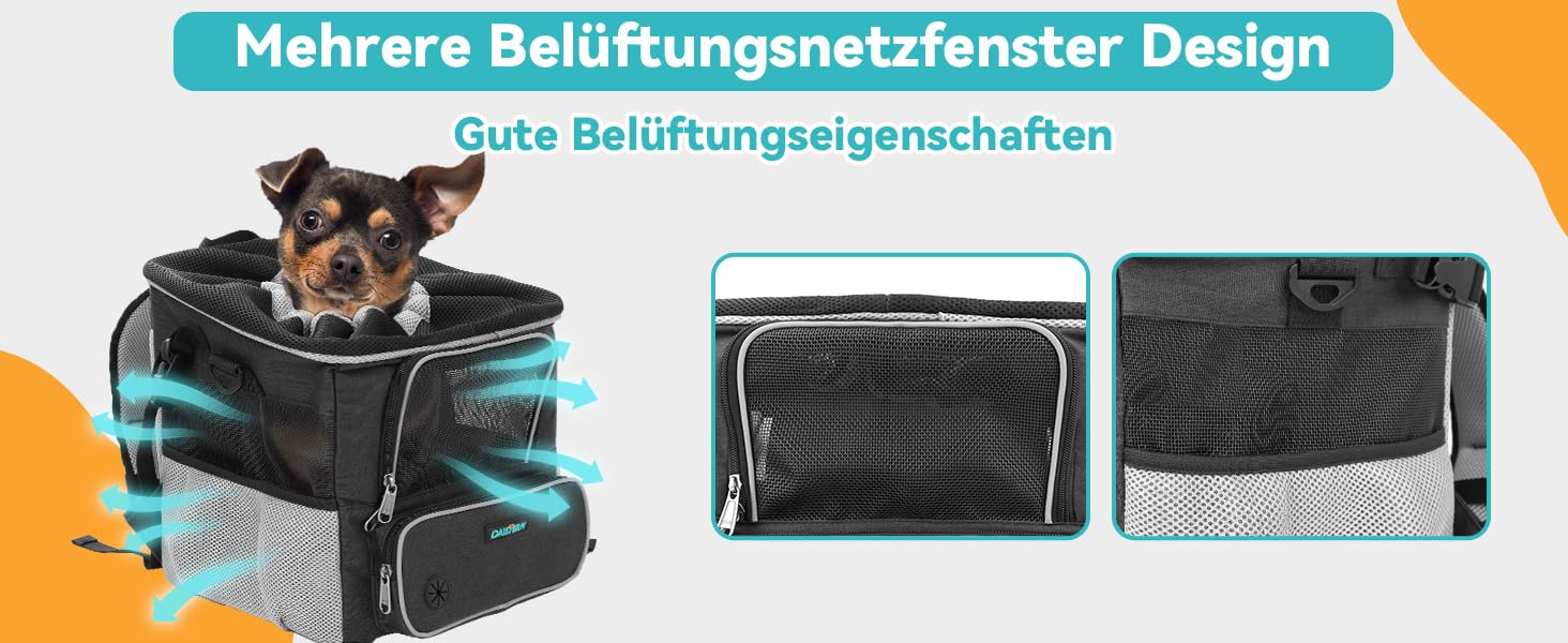 Корзина для собак на велосипед до 3 кг, з кріпленням Φ53 мм, рюкзак-сумка на плече, автокрісло з дихаючою сіткою, водонепроникне сидіння для маленьких собак