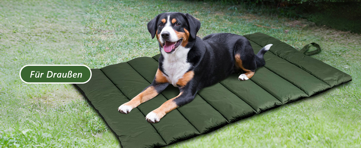 Водонепроникний килимок для собак Lohofrnny 110x68 см, товстий, м'який, з можливістю прання, для подорожей, кемпінгу та відпочинку на природі (оливковий)