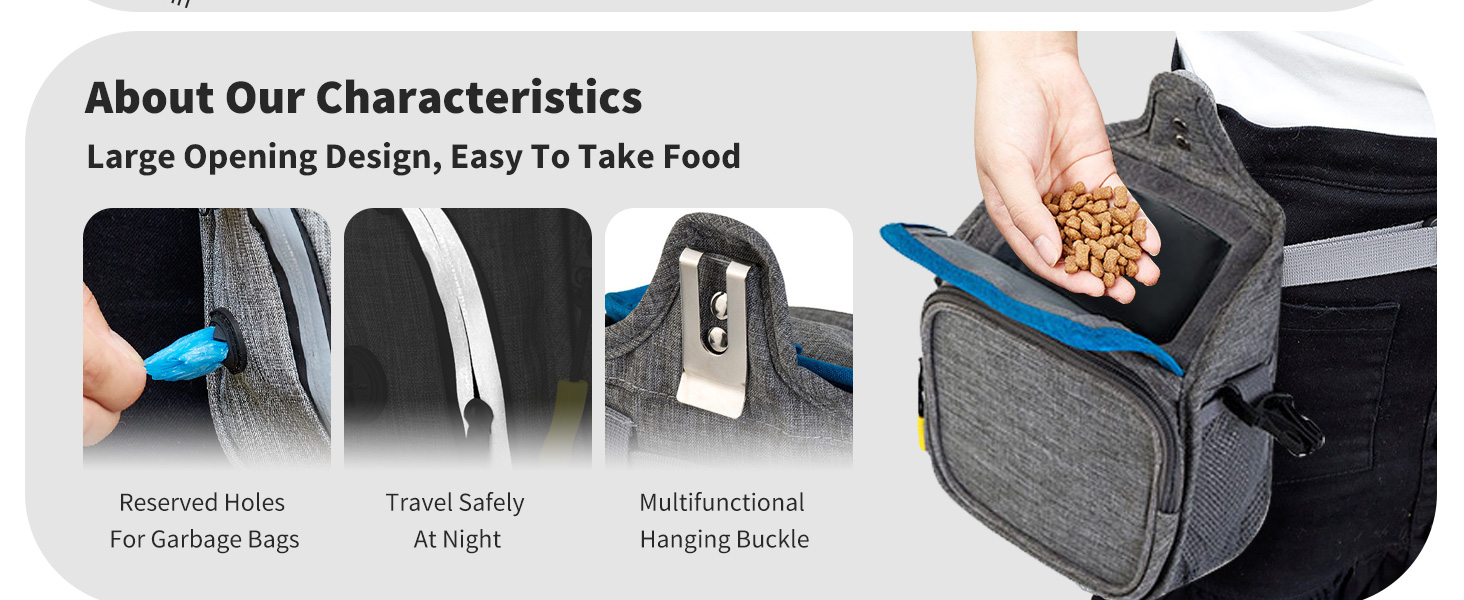 PETCUTE: Сумка для дресирування собак, зручна та міцна, з дозатором для відходів, сіра+блакитна