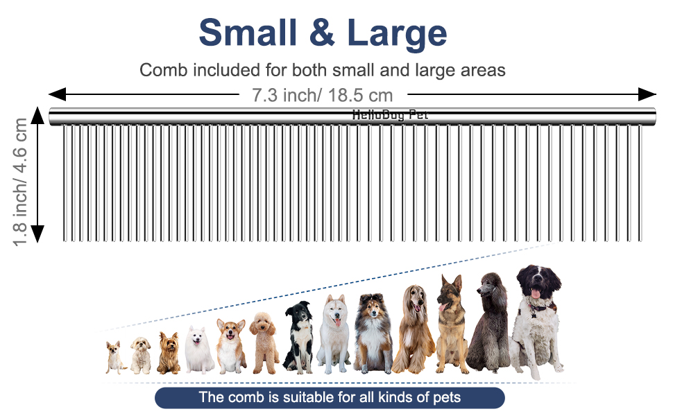 Гребінець для собак та котів: професійний сталевий гребінець для видалення ковтунів та розпушування довгої шерсті