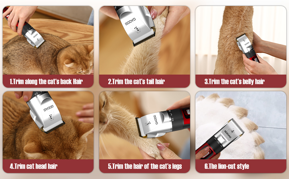 Набір для догляду за шерстю котів: бездротовий тример, ножиці для стрижки, тиха робота