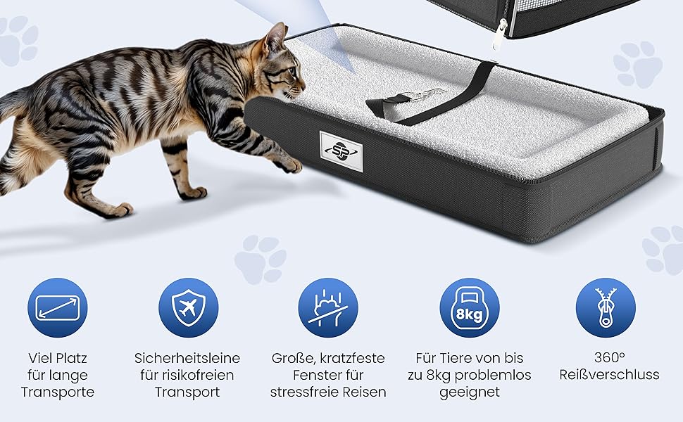 Транспортна сумка для котів та собак Smart-Planet® з знімним дном - складана переноска до 8 кг, 50x30x30 см, з ручкою для подорожей, відпочинку та до ветеринара