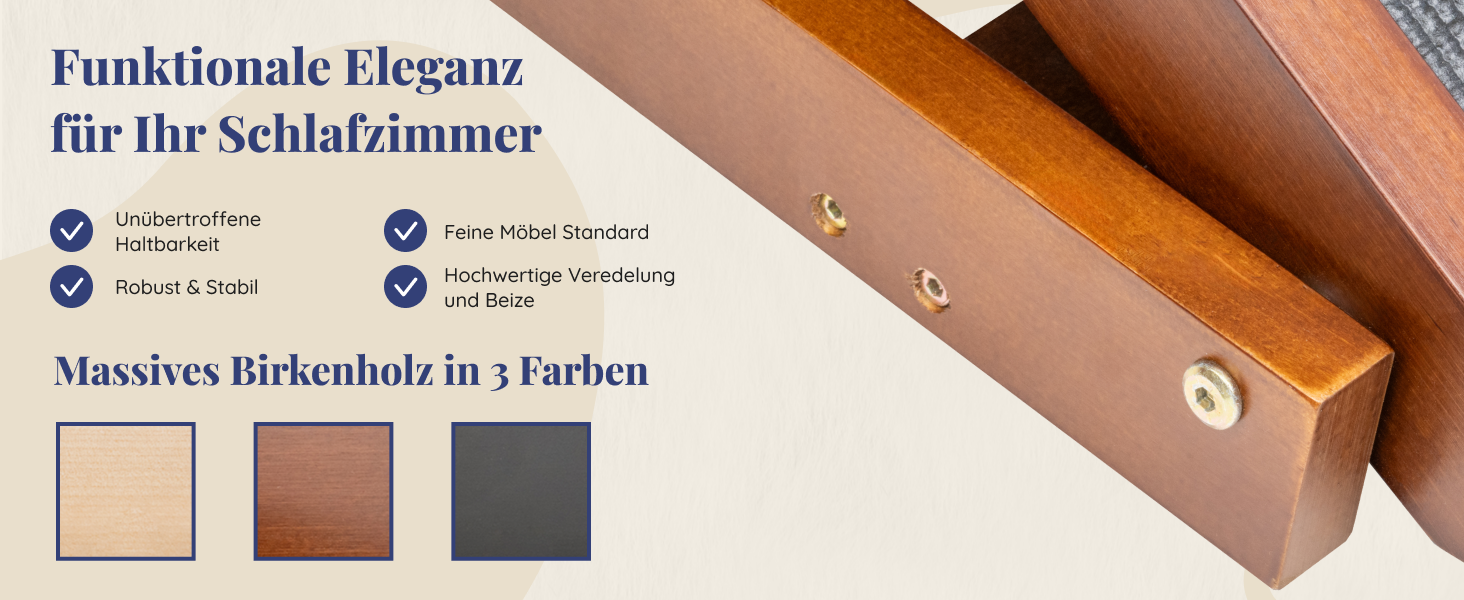 Східці для собак до ліжка з поручнями - для великих собак до 90 кг - регульована висота до 94.5 см - ширина 49,5 см - складані - антиковзні ручки - береза - натуральний колір (волоський горіх)