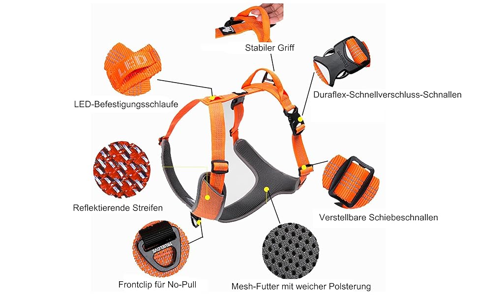 Шлейка для собак TLH6071, світловідбиваюча, регульована, без натягу, міцна, для авто, подорожей та активного відпочинку (S, неоновий жовтий)