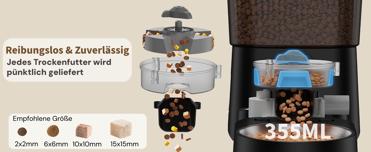 Автоматичний годівник для котів та собак HoneyGuardian з Wi-Fi, 2 миски, 3.5л, APP-керування