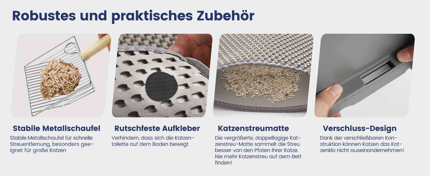 Лотки для котів Katzenklo Edelstahl XL: нержавіюча сталь, 60x40x30 см, з лопаткою та килимком, для великих котів
