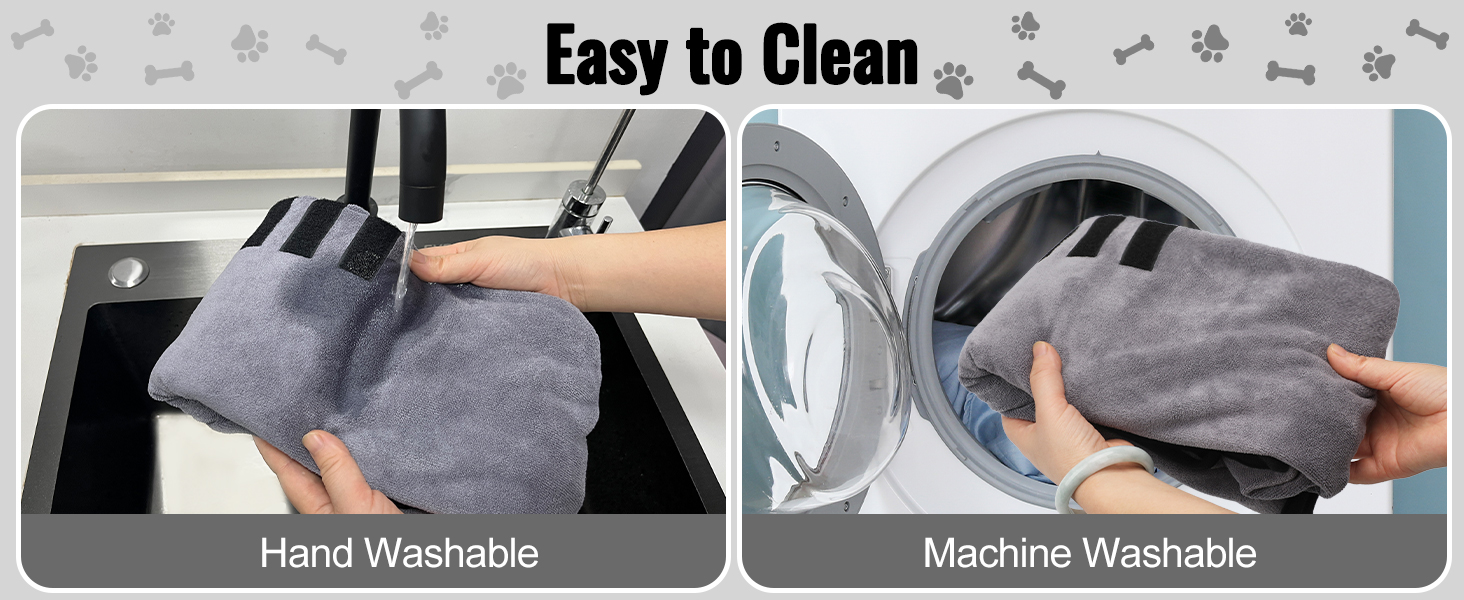 Рушник для собак HezzLuv: ультрапоглинаючий, з мікрофібри, для швидкого висушування, сірий