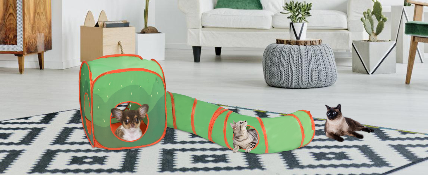 Тунель для котів RANYPET 3 в 1: інтерактивна іграшка, намет-тунель, з пакетом для зберігання. Підходить для котів, кошенят, кроликів та інших дрібних тварин.