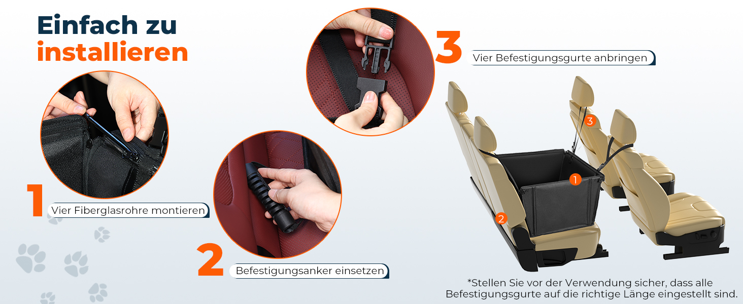 Автокрісло для собак KYG - стабільне, водовідштовхувальне, антиковзаюче, з 4 ременями, M (58x55x36 см)