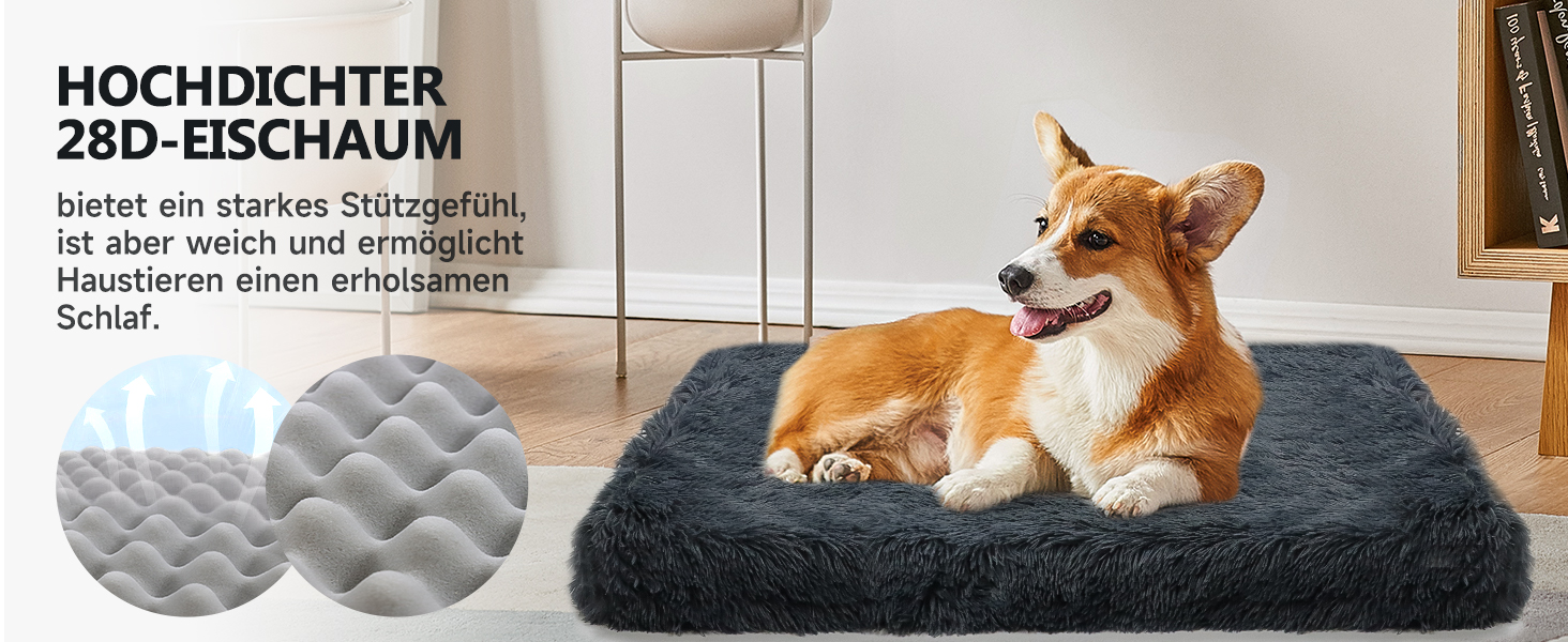 М'яке ортопедичне ліжко для собак DONWEI, килимок для собак, миється, знімний чохол, неслизька підстилка для лежанки, 75x50x6 см, сірий колір Ombré Grey (XL - 100 см, темно-сірий - 100 см)