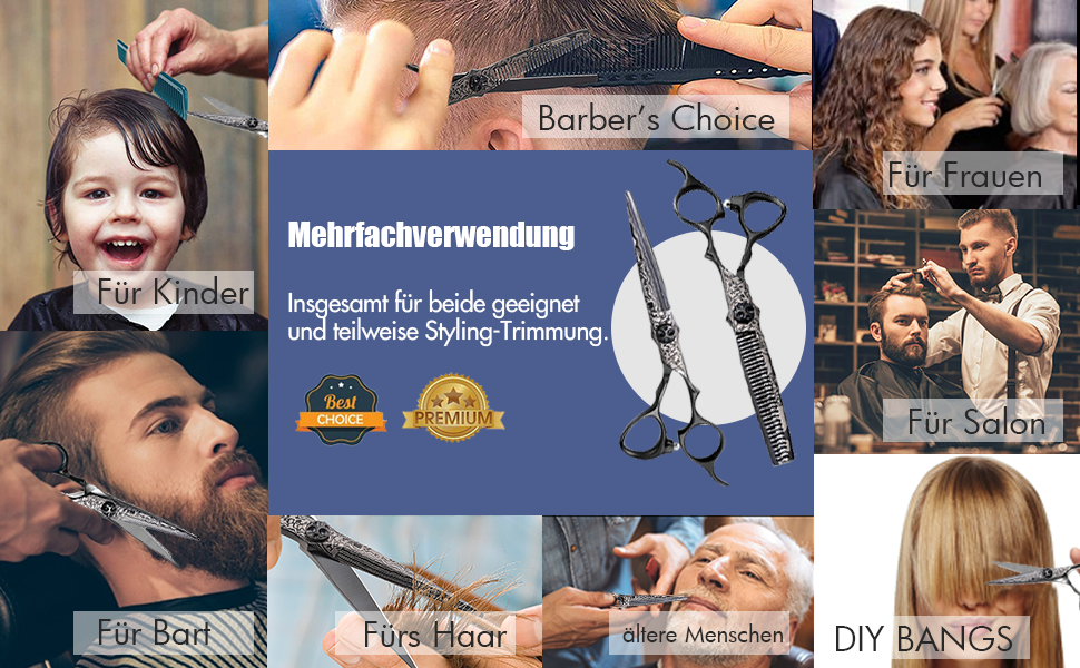 Професійна перукарська ножиця PURPLEBIRD 6 дюймів для стрижки та проріджування волосся. Японська сталь 440C, для жінок та чоловіків. Пряма ножиця