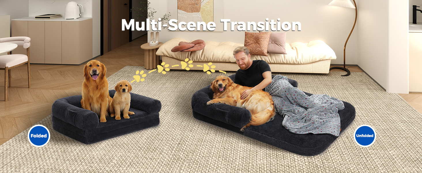 PAWZ Road лежанка для собак великих порід, ортопедична з memory foam, XL 138 см, знімний чохол