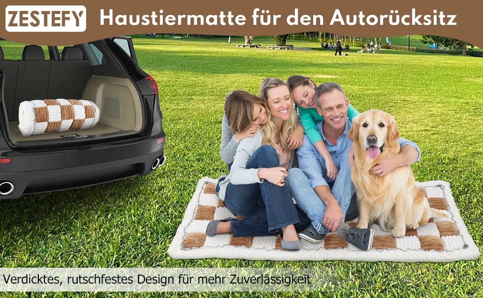 Килимок для собак у машину: водонепроникний, антиковзаючий, універсальний. Підходить для автомобіля, дивану та відпочинку на природі (світло-коричневий)