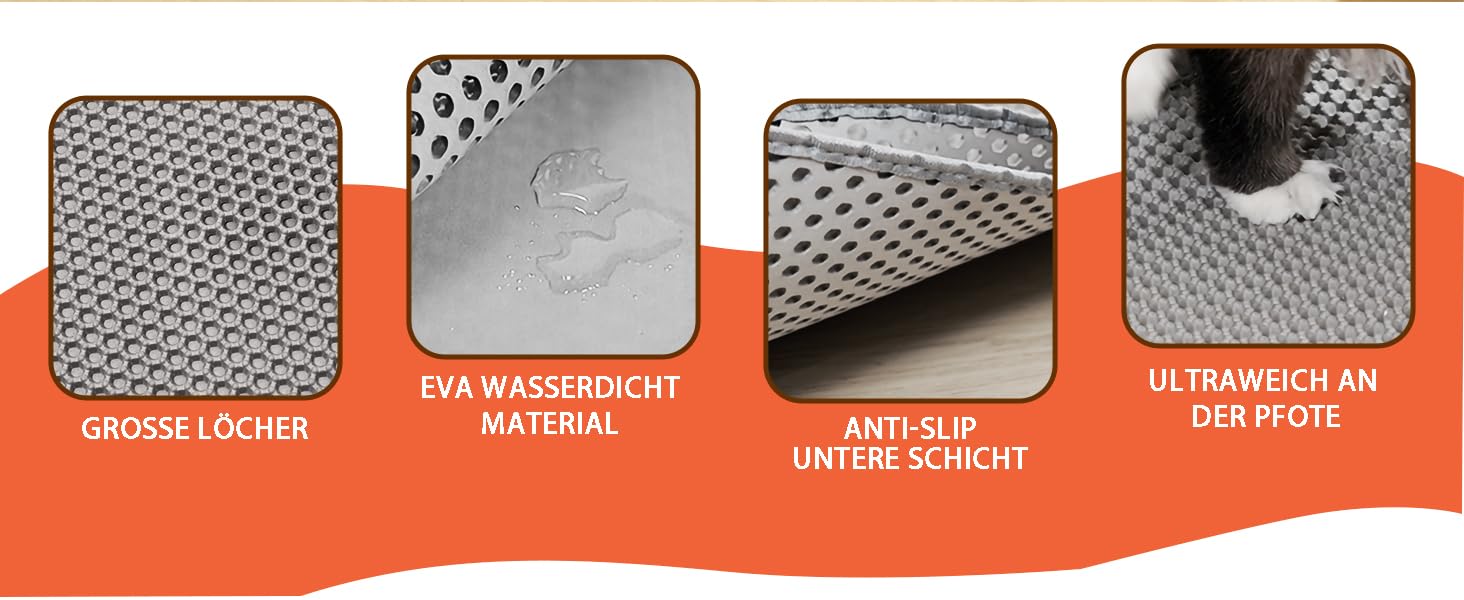 Килимок під лоток для котів Citylife Groß, 120x70 см, двошаровий, вологостійкий, з антиковзаючим покриттям, стільовий дизайн, легке прибирання, сірий колір