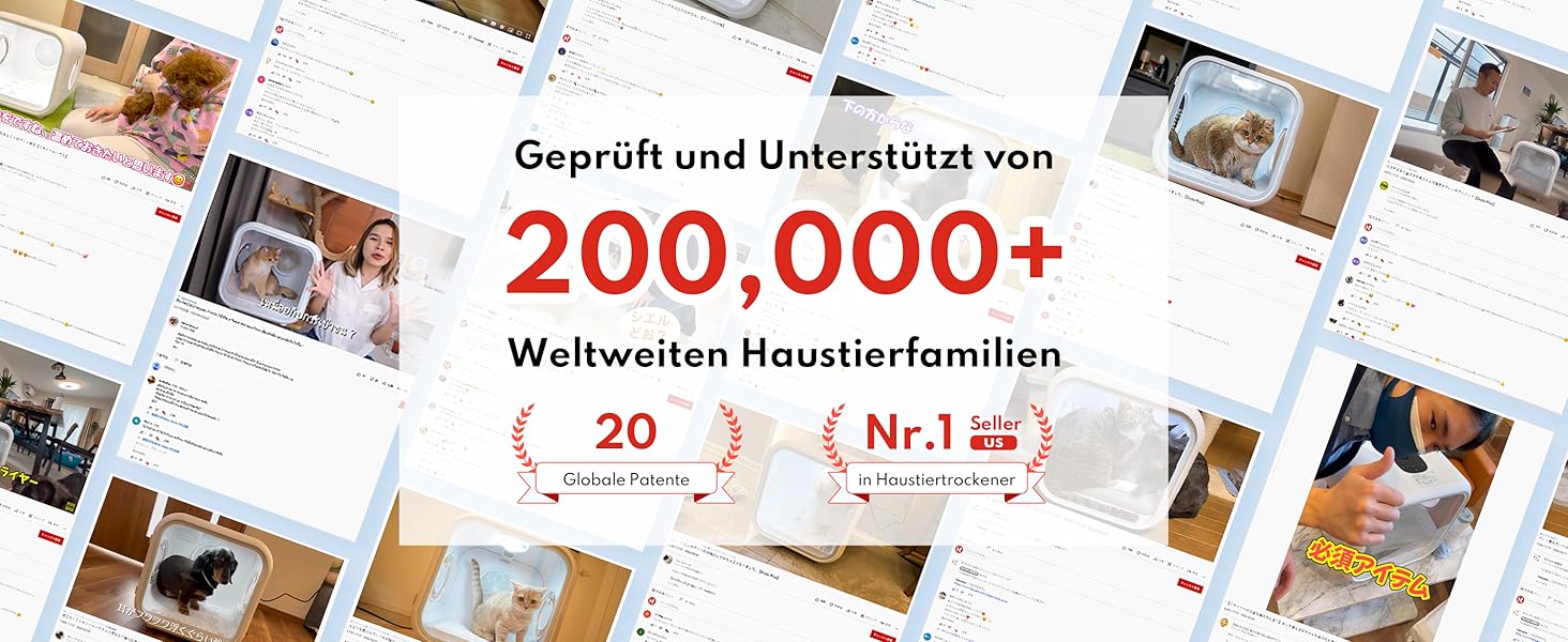 Haustiertrockner HomeRunPet Drybo Plus: Безшумний, автоматичний фен для собак та котів (50л, білий)