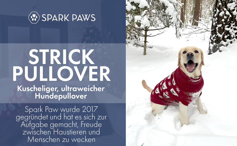 Пуловер для собак Spark Paws з ведмедиком полярника, розмір L (7-10 кг) - теплий в'язаний пуловер для маленьких, середніх та великих собак, включаючи Французьких Бульдогів