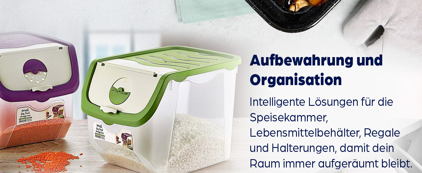 Контейнер для корму Orion Group з бамбуковим кришками - металевий для собак та котів, 14x14x17 см