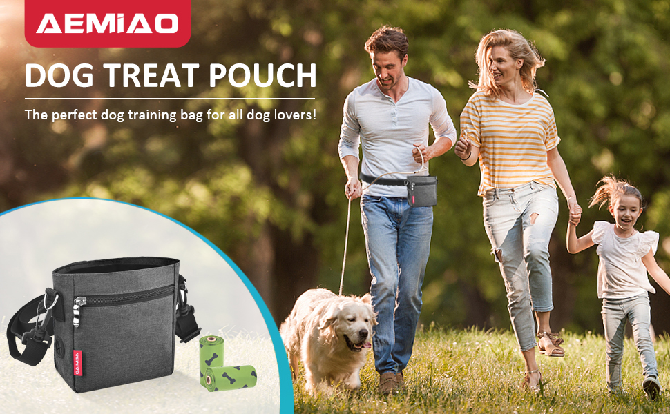 Футляр для ласощів для собак з магнітною застібкою, сумка для тренування собак з знімною внутрішньою кишенькою, багатофункціональний контейнер для ласощів для собак зі спонжером для екскрементів, сірий світло-сірий