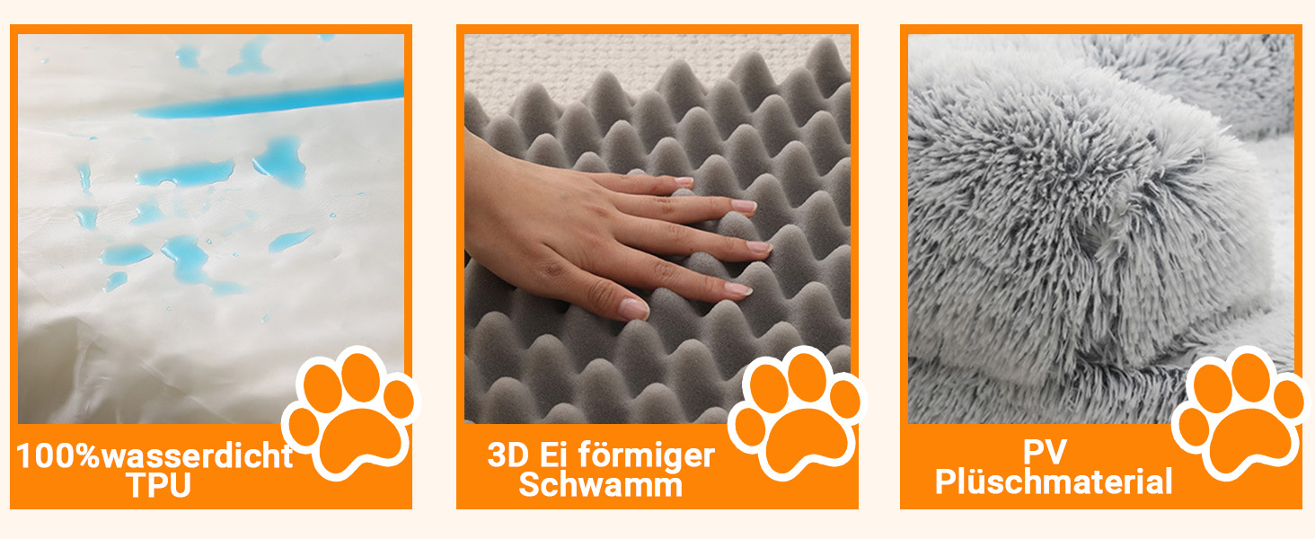 Ортопедичне ліжко для собак великих порід: тепле, неслизьке, стійке до укусів. Яйцеподібне поролонове ліжко-подушка для собак, знімний помпон, килимок для собак. Чудовий подарунок для любителів собак на зиму. Колір: сірий, розмір: L