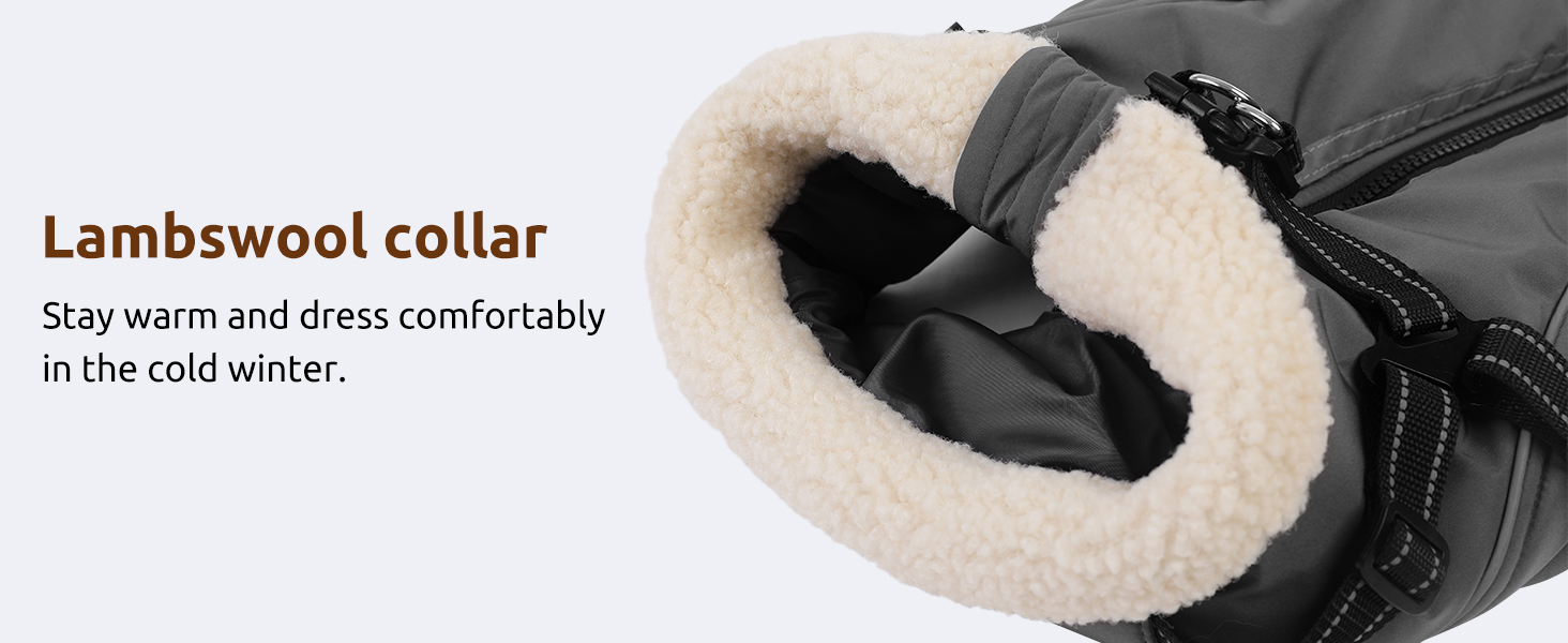 Теплий зимовий одяг для собак Citétoile: куртка з блискавкою, вітрозахисна, з відбиваючими смугами та нагрудником (сірий, M)