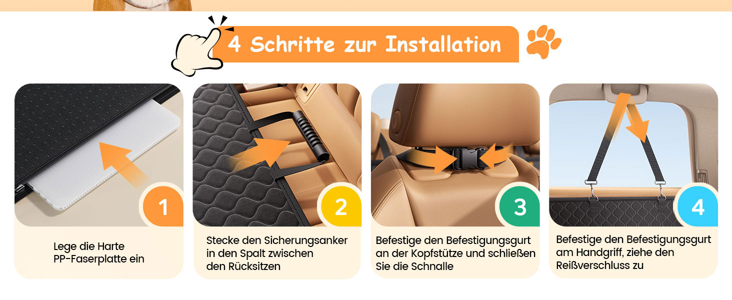 Захист для заднього сидіння авто Lamicall: водонепроникний килимок для собак, міцний, до 195 кг, для легкових автомобілів та SUV