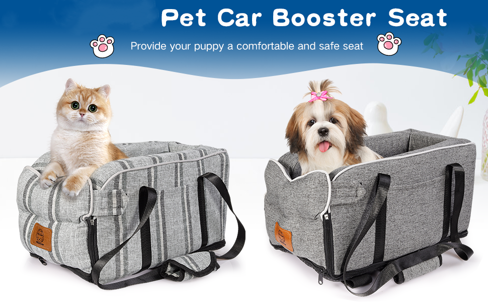 Автокрісло для собак до 5.4 кг | Універсальна консоль в авто | Знімне, миється | Безпечне автокрісло для тварин Pure Grey One Size