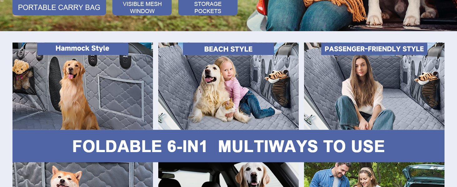 Захисний чохол на сидіння для собак Dorifine з PU-шкіри - килимок для собак на заднє сидіння з твердим дном, 147x75 см, 181 кг, водонепроникний, стійкий до подряпин, антиковзкий (сірий)