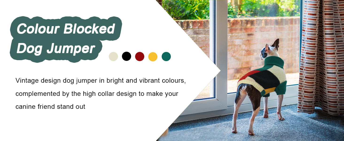 Вовняний пуловер для собак Hjumarayan, вінтажний стиль, для маленьких собак, зелений (XS)