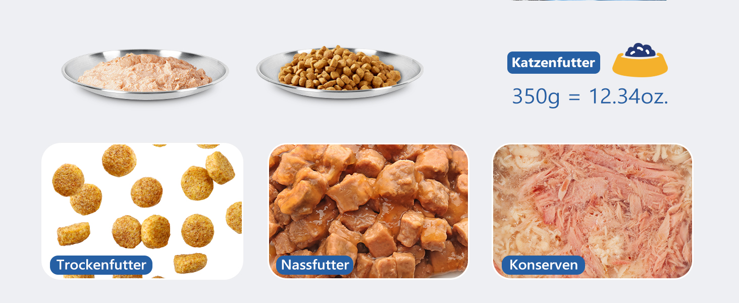 Набори мисок для котів 4 шт. з нержавіючої сталі, проти ковзання, для вологого та сухого корму, 17 см, без зачепів для вусів