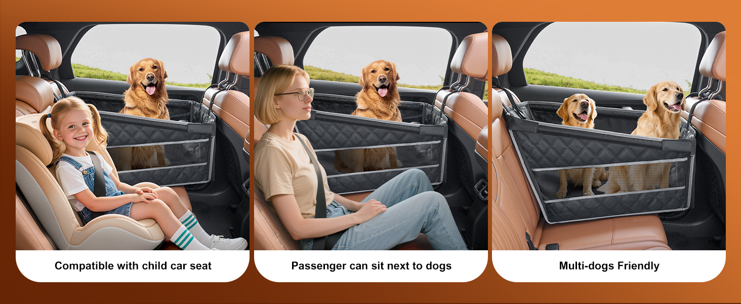 Автокрісло для собак Gimars – стабільне, водонепроникне, для великих та середніх порід, з безпечними ременями та сітчастими віконцями