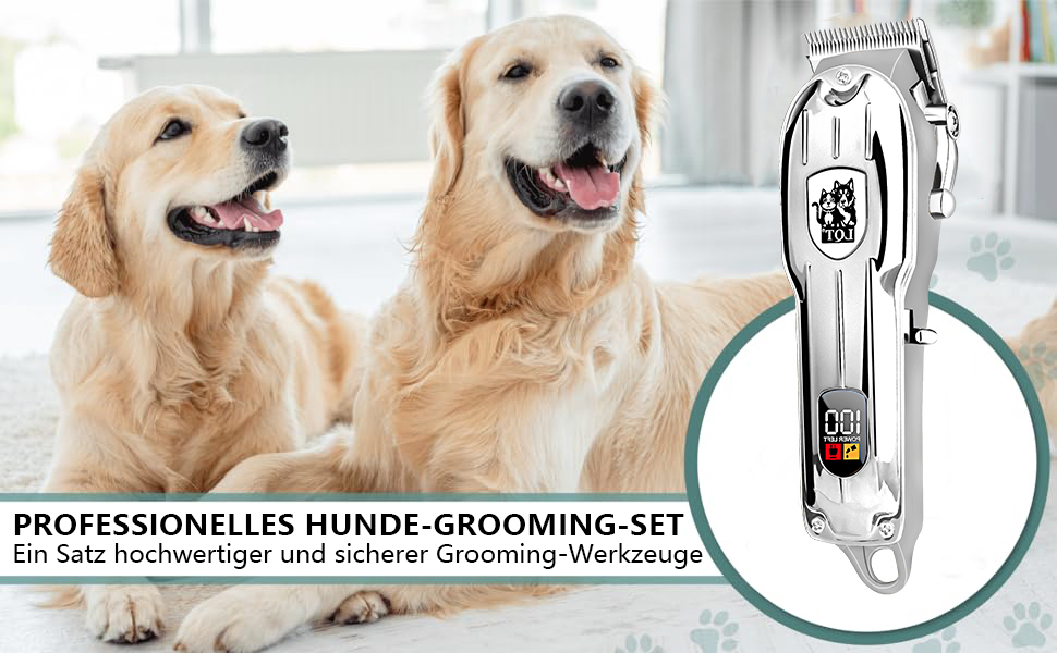 Машинка для стрижки собак, акумуляторна бездротова тиха, підходить для котів та інших домашніх тварин (срібна)