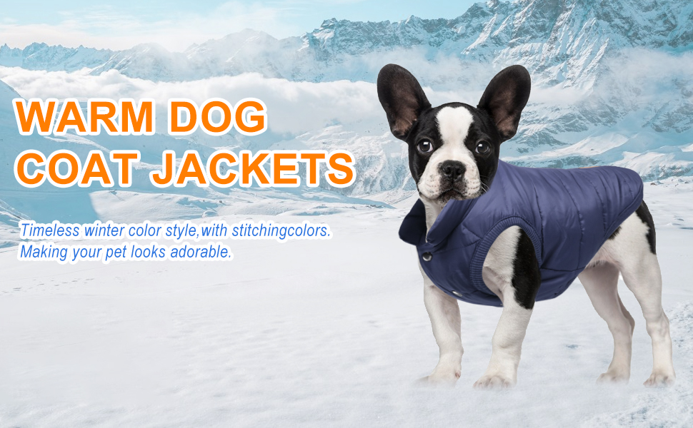 Тепла куртка для собак Meioro, зимова, з підкладкою, для французького бульдога, мопса, блакитна, XXL