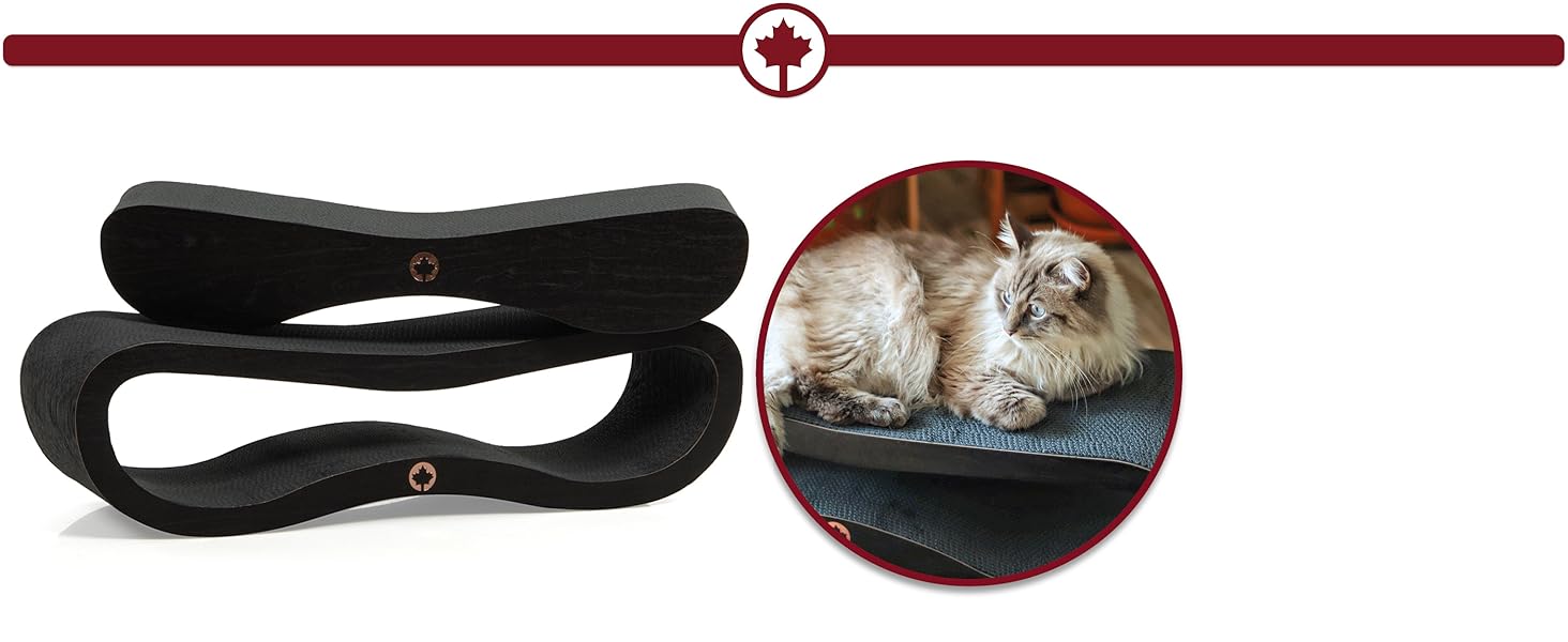 Кігтечка для котів CanadianCat Satellite 2.0 Lounge XXL | З гофрокартону з м'ятою | Колір: горіх | 76 x 24 x 24 см