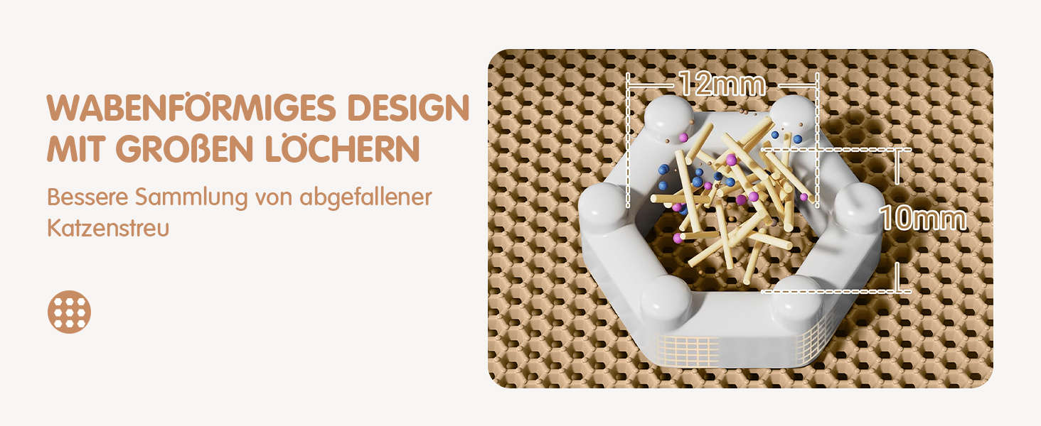 Килимок для котячого туалету Ycozy Katzenklo Matte XL 90x60 см, EVA, двошаровий, вологостійкий, легко миється, бежевий