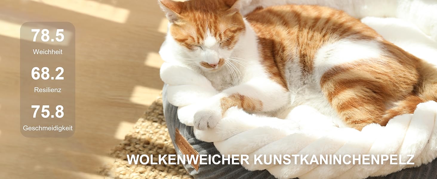 Квітковий лежак для кота FUKUMARU, 55x55x21 см, сірий, з м'яким краєм та антиковзною основою