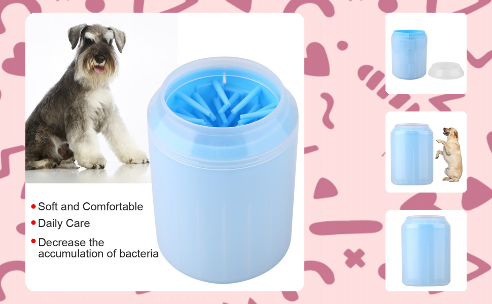 Мийка для лап собак Oumefar - портативна щітка для чищення лап з м'якої силіконової щетини (Блакитна)