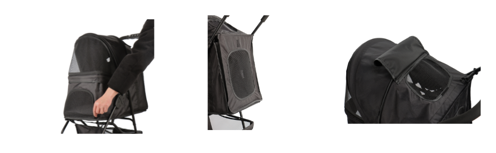 Візок для собак Сенна сірий, зручний для прогулянок