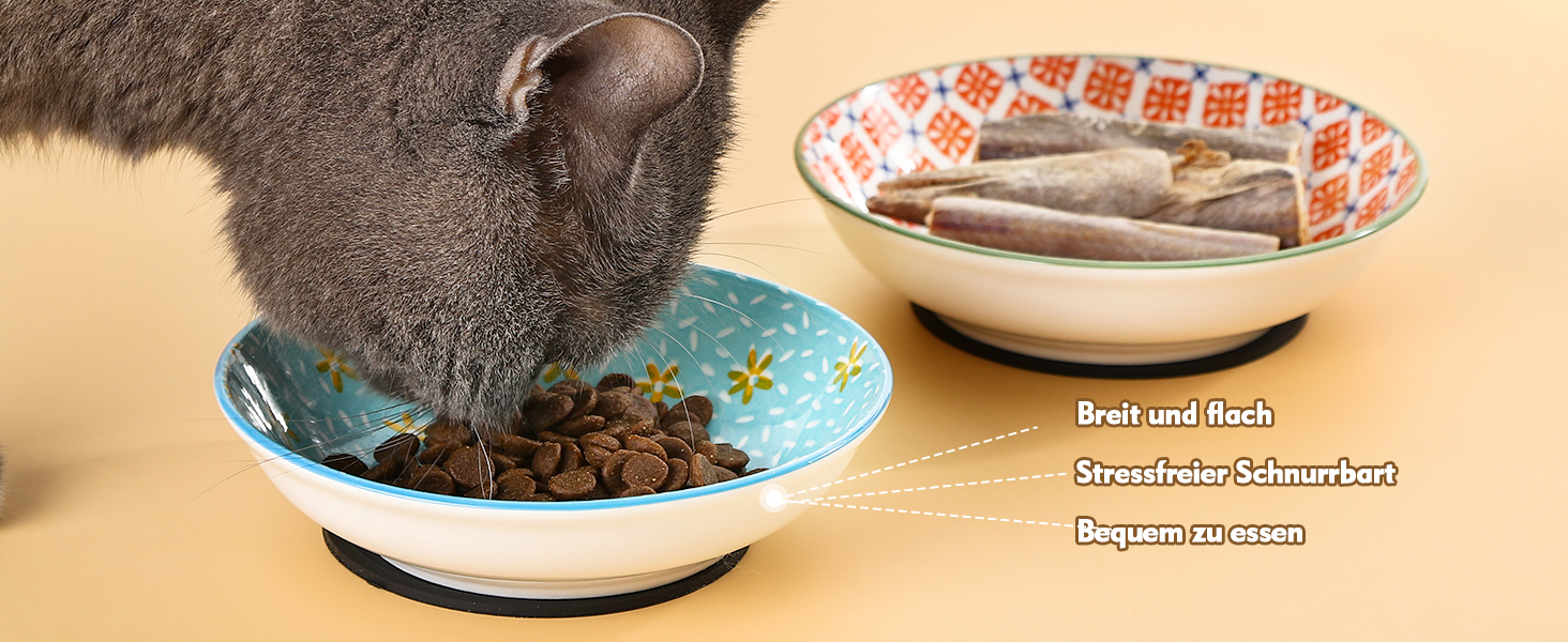 Набір мисок для котячого корму Napf Katze з кераміки, набір 6 шт. з антиковзною підкладкою, об'єм 250 мл, серія