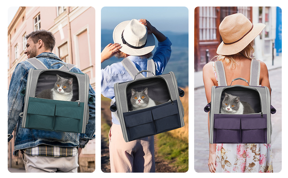 Рюкзак для тварин PETCUTE: переноска для собак та котів, знімний килимок, безпечний ремінь, зелений