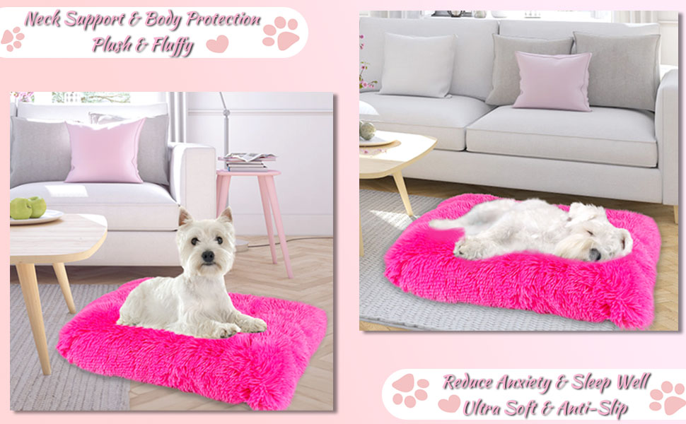 Крісло-ліжко для собак та котів LIVEINU з штучного хутра, рожеве, XL (94x63x10 см)