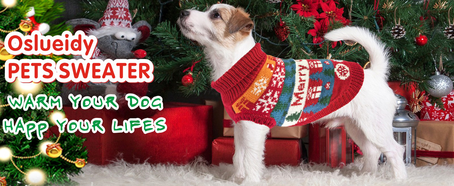 Теплий зимовий пуловер для собак з новорічним дизайном. Ідеальний для маленьких та середніх собак, чихуахуа. Зручний, з флісу, для святкування Різдва.