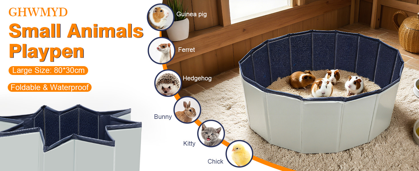 Клітка-загон для дрібних тварин GHWMYD, складана, 80x30 см