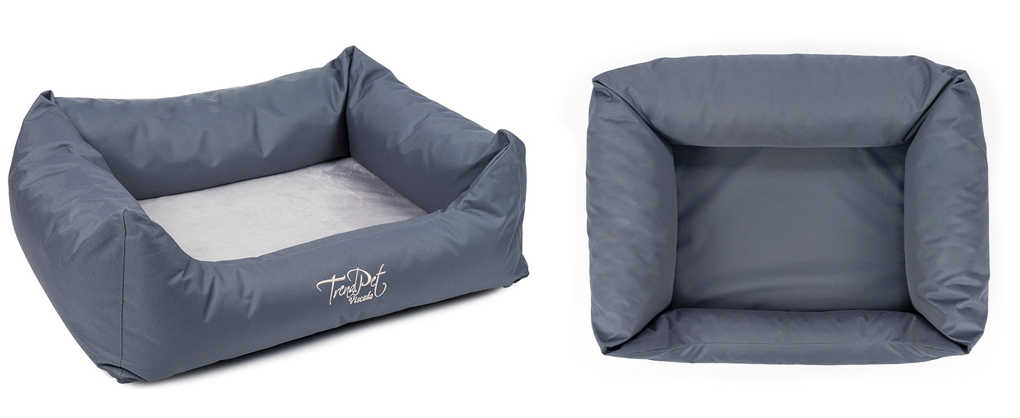 Ортопедичне собаче ліжко TrendPet Viscado сірого кольору, 100 см