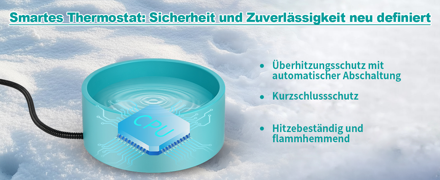 Нагрівальний миска для собак Vankarr 3.2L з термостатом. Захист від укусу кабелю 200см. Підходить для собак, котів, курей та кроликів.