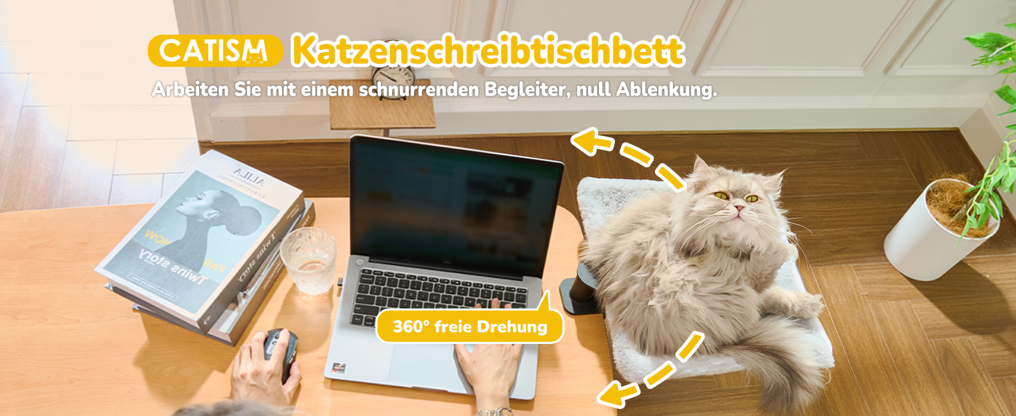 Підвісне ліжко для котів CATISM 360° - зручне котяче ліжко-гамак, сіре, 36x38 см, до 20 кг