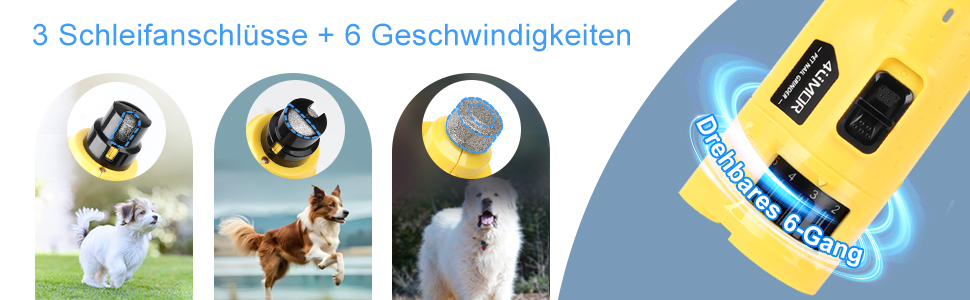 Шліфувальник для собак 4UMOR з 6 ступенями та 2 LED-ліхтариками - безпечна та ефективна догляд за кігтями для собак великих, середніх та маленьких порід