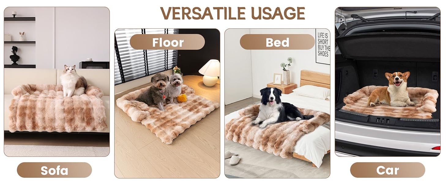 М'який плюшевий чохол на диван для домашніх тварин, 75x75 см, колір градієнт коричневий