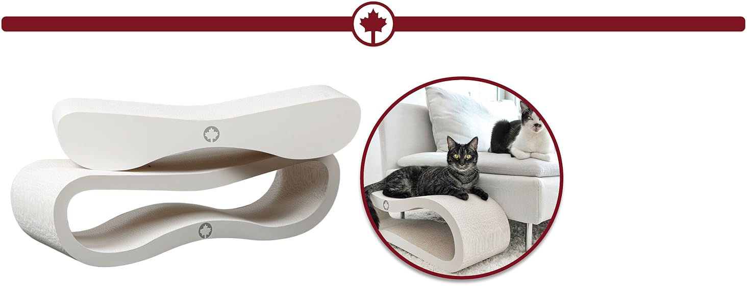 Кігтечка для котів CanadianCat Satellite 2.0 Lounge XXL | З гофрокартону з м'ятою | Колір: горіх | 76 x 24 x 24 см